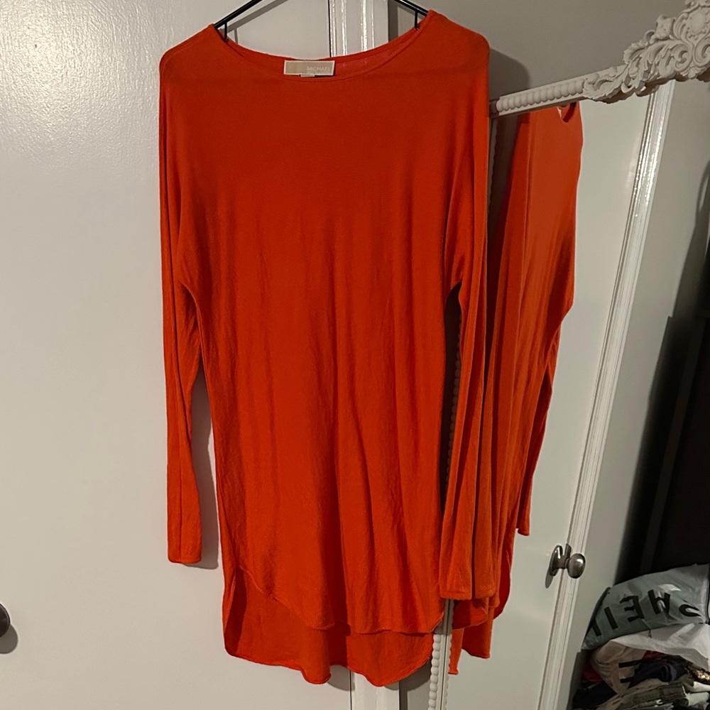Michael Kors Vibrant Orange Long Sleeve Top
